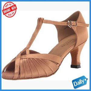 Women's Dance Shoes with Suede Sole, 2.5 Inch Heel, Ankle Strap